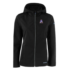 New England Patriots Cutter & Buck Women's Evoke Eco Softshell Recycled Full-Zip Hooded Jacket - Black - NFL