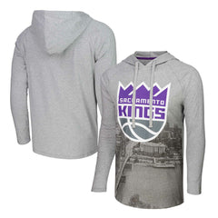 Sacramento Kings Stadium Essentials Atrium Raglan Long Sleeve Hoodie T-Shirt Heather Gray