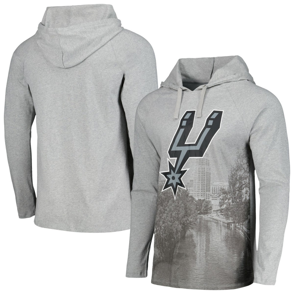 San Antonio Spurs Stadium Essentials Atrium Raglan Long Sleeve Hoodie T-Shirt Heather Gray