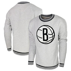 Brooklyn Nets Stadium Essentials Club Level Pullover Sweatshirt Heather Gray