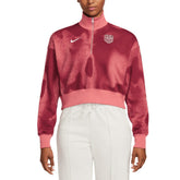 Nike - USMNT Women's Phoenix Fleece Cropped Quarter-Zip Jacket - Pink