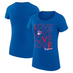 New York Rangers G-III 4Her by Carl Banks Women's Super-Slim Fit Lightweight Hockey Love T-Shirt - Royal | NHL discount