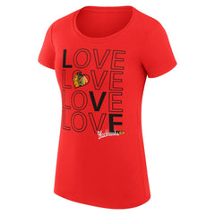 Chicago Blackhawks G-III 4Her by Carl Banks Women's Super-Slim Fit Lightweight Hockey Love T-Shirt - Red | NHL near me