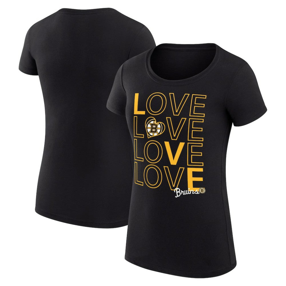 Boston Bruins G-III 4Her by Carl Banks Women's Super-Slim Fit Lightweight Hockey Love T-Shirt - Black | NHL sale