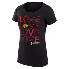 Chicago Blackhawks G-III 4Her by Carl Banks Women's Super-Slim Fit Lightweight Hockey Love T-Shirt - Black | NHL discount