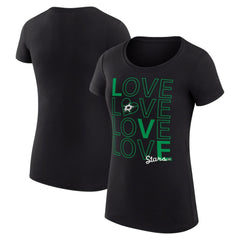 Dallas Stars G-III 4Her by Carl Banks Women's Super-Slim Fit Lightweight Hockey Love T-Shirt - Black | NHL sale