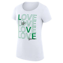 Dallas Stars G-III 4Her by Carl Banks Women's Super-Slim Fit Lightweight Hockey Love T-Shirt - White | NHL Clearance