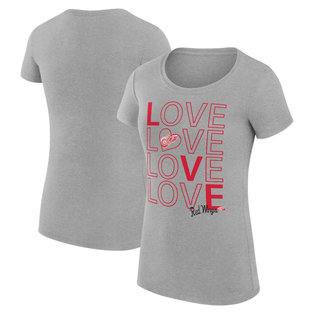 Detroit Red Wings G-III 4Her by Carl Banks Women's Super-Slim Fit Lightweight Hockey Love T-Shirt - Heather Gray | NHL discount