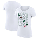 Minnesota Wild G-III 4Her by Carl Banks Women's Super-Slim Fit Lightweight Hockey Love T-Shirt - White | NHL on sale