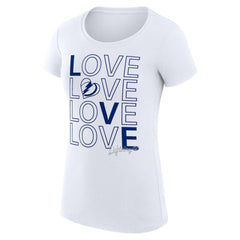 Tampa Bay Lightning G-III 4Her by Carl Banks Women's Super-Slim Fit Lightweight Hockey Love T-Shirt - White | NHL near me