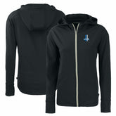 Detroit Lions Cutter & Buck Women's Throwback Daybreak Eco Recycled Half-Zip Hoodie - Black - NFL
