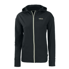 New York Jets Cutter & Buck Women's Throwback Daybreak Eco Recycled Half-Zip Hoodie - Black - NFL