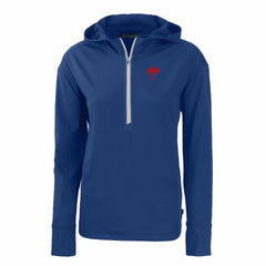Buffalo Bills Cutter & Buck Women's Throwback Daybreak Eco Recycled Half-Zip Hoodie - Royal - NFL