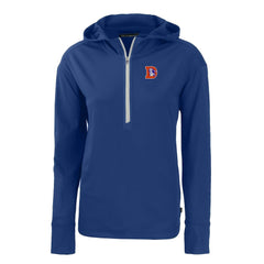 Denver Broncos Cutter & Buck Women's Throwback Daybreak Eco Recycled Half-Zip Hoodie - Blue - NFL
