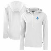 Detroit Lions Cutter & Buck Women's Throwback Daybreak Eco Recycled Half-Zip Hoodie - White - NFL