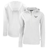 Philadelphia Eagles Cutter & Buck Women's Throwback Daybreak Eco Recycled Half-Zip Hoodie - White - NFL