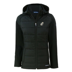 New Orleans Saints Cutter & Buck Women's Throwback Evoke Hybrid Eco Softshell Recycled Full-Zip Hoodie Jacket - Black - NFL