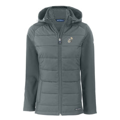 New Orleans Saints Cutter & Buck Women's Throwback Evoke Hybrid Eco Softshell Recycled Full-Zip Hoodie Jacket - Gray - NFL