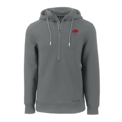 Buffalo Bills Cutter & Buck Throwback Roam Eco Half-Zip Recycled Pullover Hoodie - Gray - NFL