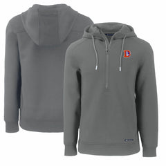 Denver Broncos Cutter & Buck Throwback Roam Eco Half-Zip Recycled Pullover Hoodie - Gray - NFL