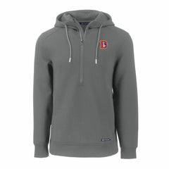 Denver Broncos Cutter & Buck Throwback Roam Eco Half-Zip Recycled Pullover Hoodie - Gray - NFL