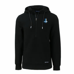 Detroit Lions Cutter & Buck Throwback Roam Eco Half-Zip Recycled Pullover Hoodie - Black - NFL