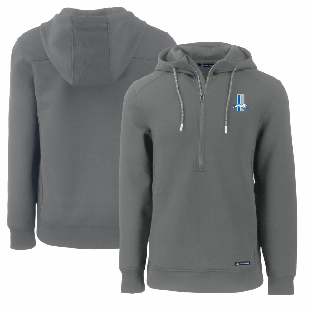 Detroit Lions Cutter & Buck Throwback Roam Eco Half-Zip Recycled Pullover Hoodie - Gray - NFL