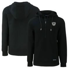Las Vegas Raiders Cutter & Buck Throwback Roam Eco Half-Zip Recycled Pullover Hoodie - Black - NFL