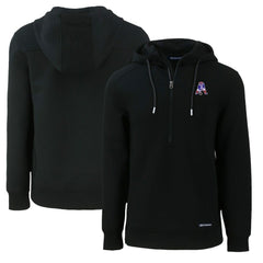 New England Patriots Cutter & Buck Throwback Roam Eco Half-Zip Recycled Pullover Hoodie - Black - NFL