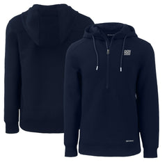 New York Giants Cutter & Buck Throwback Roam Eco Half-Zip Recycled Pullover Hoodie - Navy - NFL