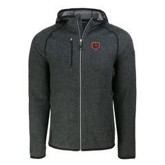 Chicago Bears Cutter & Buck Throwback Mainsail Sweater-Knit Full-Zip Hoodie - Heather Charcoal - NFL