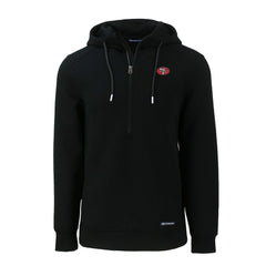 San Francisco 49ers Cutter & Buck Throwback Roam Eco Half-Zip Recycled Pullover Hoodie - Black - NFL