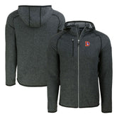 Denver Broncos Cutter & Buck Throwback Mainsail Sweater-Knit Full-Zip Hoodie - Heather Charcoal - NFL