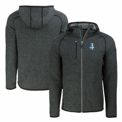 Detroit Lions Cutter & Buck Throwback Mainsail Sweater-Knit Full-Zip Hoodie - Heather Charcoal - NFL