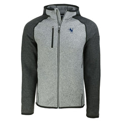 Indianapolis Colts Cutter & Buck Throwback Mainsail Sweater-Knit Full-Zip Hoodie - Heather Gray/Heather Charcoal - NFL