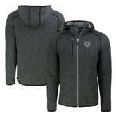 Las Vegas Raiders Cutter & Buck Throwback Mainsail Sweater-Knit Full-Zip Hoodie - Heather Charcoal - NFL