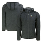 Miami Dolphins Cutter & Buck Throwback Mainsail Sweater-Knit Full-Zip Hoodie - Heather Charcoal - NFL