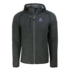 New England Patriots Cutter & Buck Throwback Mainsail Sweater-Knit Full-Zip Hoodie - Heather Charcoal - NFL