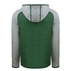 New York Jets Cutter & Buck Throwback Mainsail Sweater-Knit Full-Zip Hoodie - Heather Green/Heather Gray - NFL