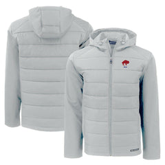 Buffalo Bills Cutter & Buck Throwback Evoke Hybrid Eco Softshell Recycled Full-Zip Hoodie Jacket - Gray - NFL