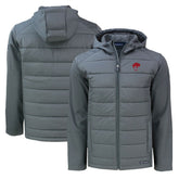 Buffalo Bills Cutter & Buck Throwback Evoke Hybrid Eco Softshell Recycled Full-Zip Hoodie Jacket - Gray - NFL