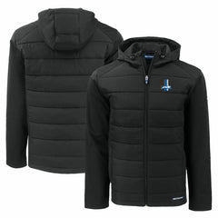 Detroit Lions Cutter & Buck Throwback Evoke Hybrid Eco Softshell Recycled Full-Zip Hoodie Jacket - Black - NFL