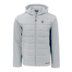 Los Angeles Chargers Cutter & Buck Throwback Evoke Hybrid Eco Softshell Recycled Full-Zip Hoodie Jacket - Gray - NFL