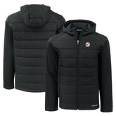 Miami Dolphins Cutter & Buck Throwback Evoke Hybrid Eco Softshell Recycled Full-Zip Hoodie Jacket - Black - NFL