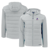 New England Patriots Cutter & Buck Throwback Evoke Hybrid Eco Softshell Recycled Full-Zip Hoodie Jacket - Gray - NFL