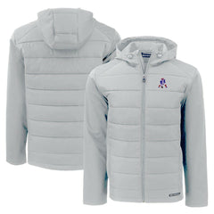 New England Patriots Cutter & Buck Throwback Evoke Hybrid Eco Softshell Recycled Full-Zip Hoodie Jacket - Gray - NFL