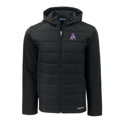 New England Patriots Cutter & Buck Throwback Evoke Hybrid Eco Softshell Recycled Full-Zip Hoodie Jacket - Black - NFL