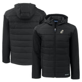 New Orleans Saints Cutter & Buck Throwback Evoke Hybrid Eco Softshell Recycled Full-Zip Hoodie Jacket - Black - NFL