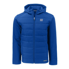 New York Giants Cutter & Buck Throwback Evoke Hybrid Eco Softshell Recycled Full-Zip Hoodie Jacket - Royal - NFL
