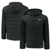 Philadelphia Eagles Cutter & Buck Throwback Evoke Hybrid Eco Softshell Recycled Full-Zip Hoodie Jacket - Black - NFL